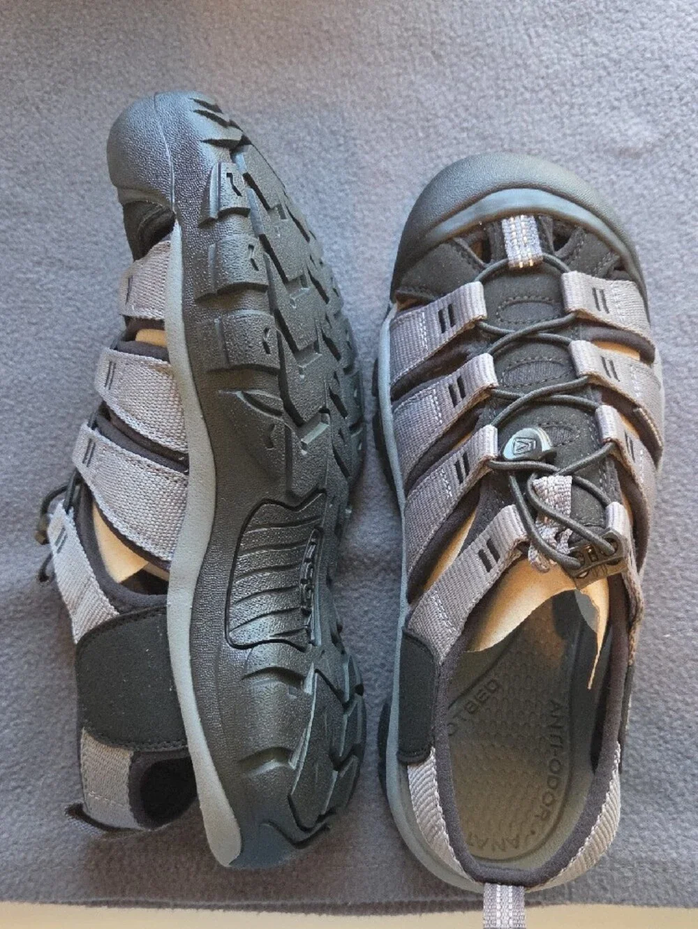 Keen Men's Gray and Black Closed-Toe Sandal Boat Shoes